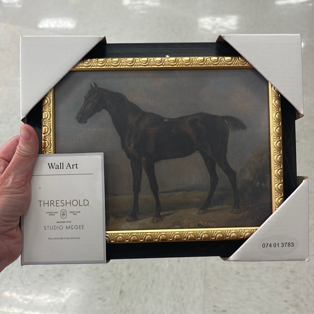 Threshold Studio McGee Stallion Framed Wall Canvas Antique Gold Horse Home Decor